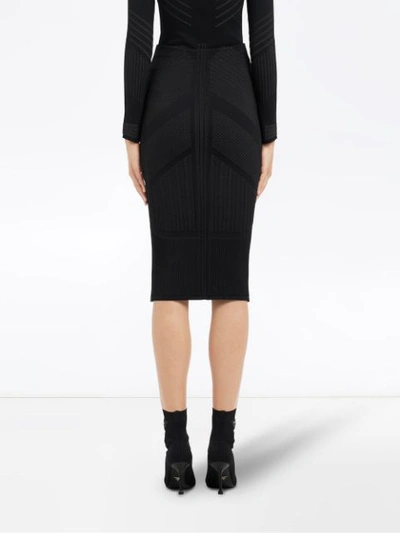 Shop Prada Technical Knit Skirt In Black