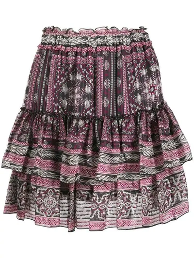 Shop Isabel Marant Short Erine Skirt In Purple
