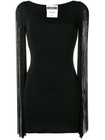 Shop Moschino Short Fitted Dress In Black
