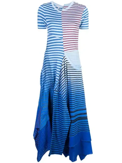 Shop Loewe Striped Dress In Blue