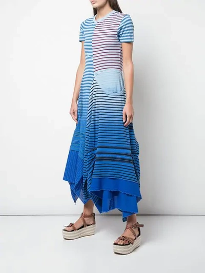 Shop Loewe Striped Dress In Blue