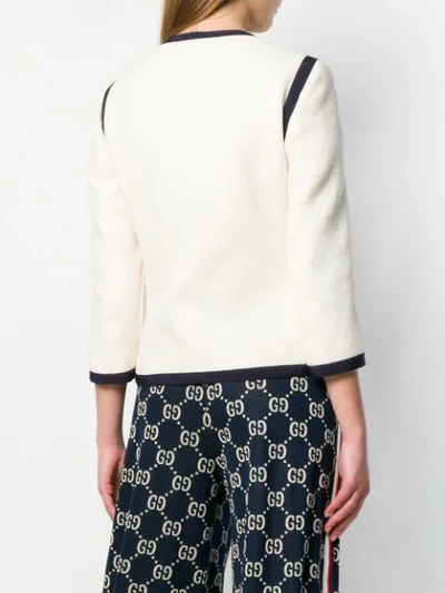 Shop Gucci Vintage-inspired Tweed-style Jacket In 9284 White