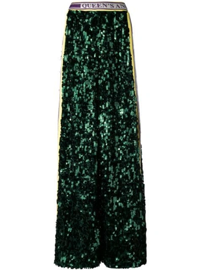 DOLCE & GABBANA FASHION DEVOTION SEQUINNED TROUSERS - 绿色