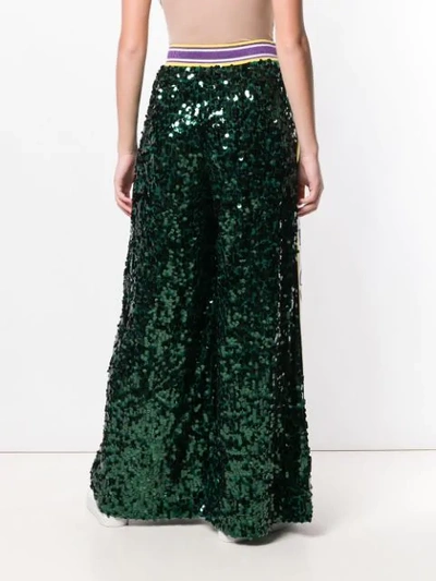 Shop Dolce & Gabbana Fashion Devotion Sequinned Trousers In Green