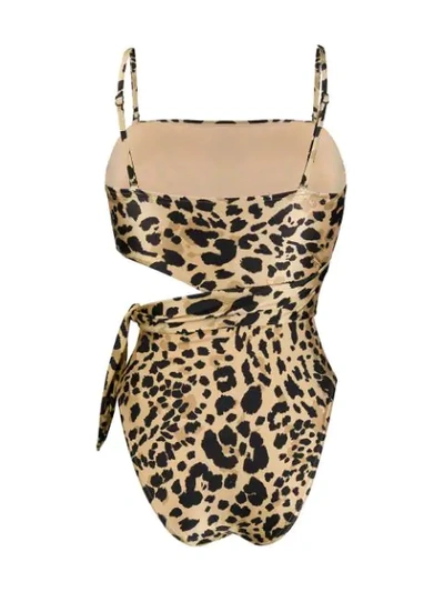 Shop Zimmermann Leopard Print Swimsuit - Brown