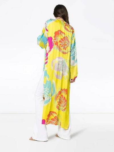 Shop All Things Mochi Camila Side Split Kimono In Yellow