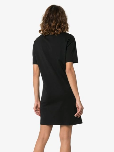 Shop Msgm Mini Cat T-shirt Dress In Black