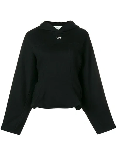 Off white flared jersey clearance hoodie