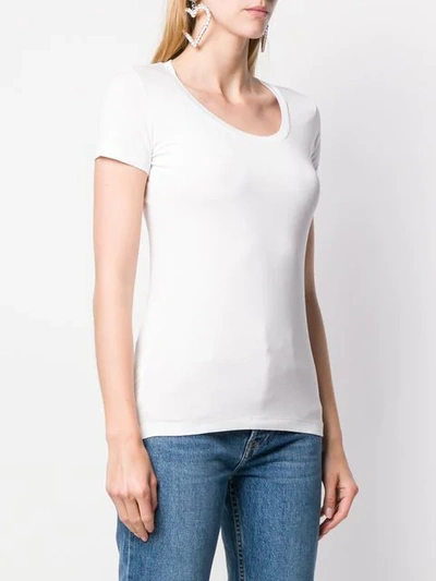 Shop Blumarine Scoop Neck T-shirt In White