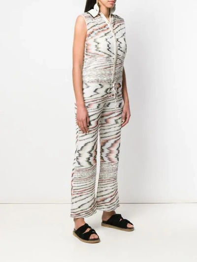Shop Missoni Irregular Stripe Print Jumpsuit In Neutrals