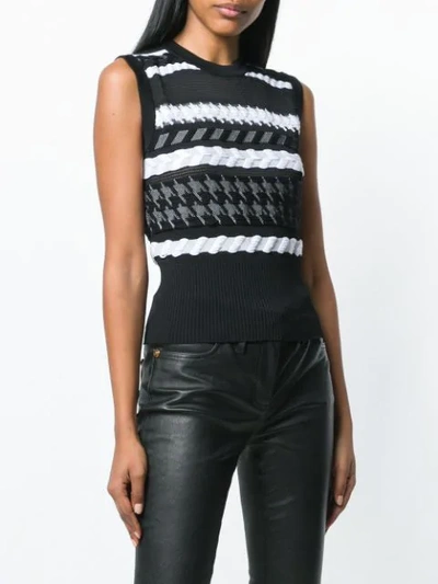 Shop Versace Knitted Sleeveless Top In Black