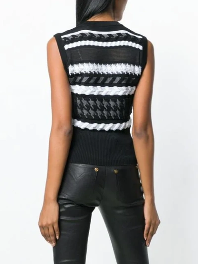 Shop Versace Knitted Sleeveless Top In Black