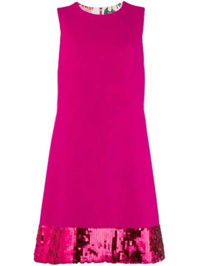 Shop Dolce & Gabbana Sequined Hem Dress In Pink