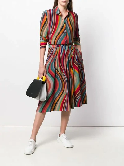 PS PAUL SMITH 波浪纹衬衫 - 红色