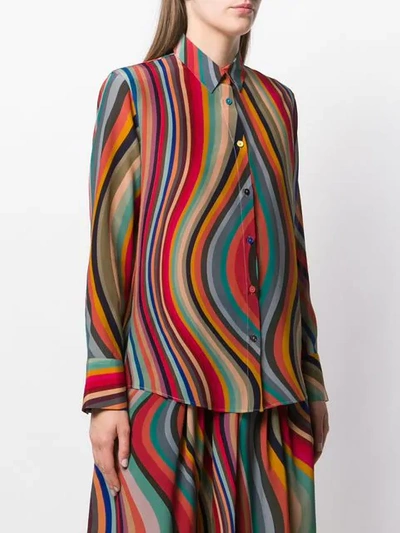 PS PAUL SMITH 波浪纹衬衫 - 红色