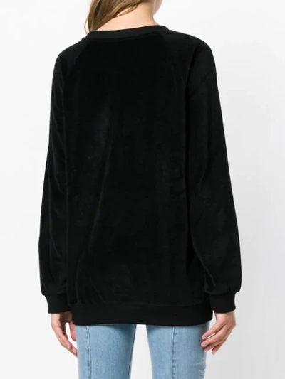Shop Balmain Graphic Sweatshirt In Black