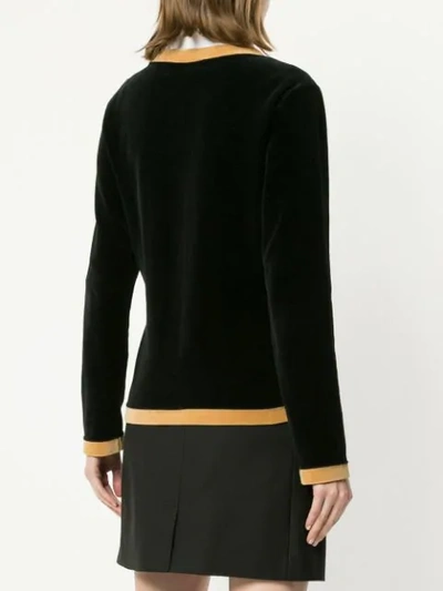 Pre-owned Fendi Long Sleeve Fitted Sweatshirt In Black