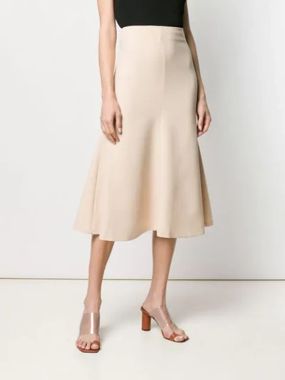 Shop A.w.a.k.e. Curved Midi Full Skirt In Neutrals