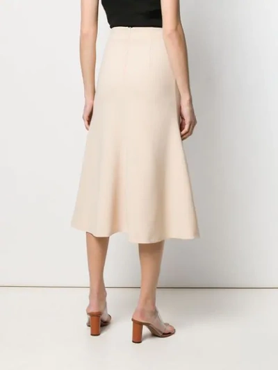 Shop A.w.a.k.e. Curved Midi Full Skirt In Neutrals