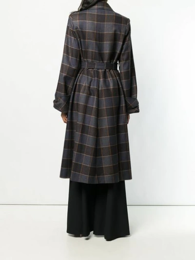 MULBERRY CHECK SINGLE BREASTED COAT - 棕色