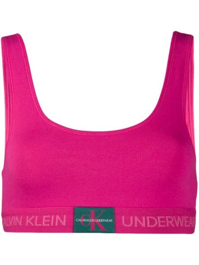 Shop Calvin Klein Underwear Logo Print Bralette In Pink