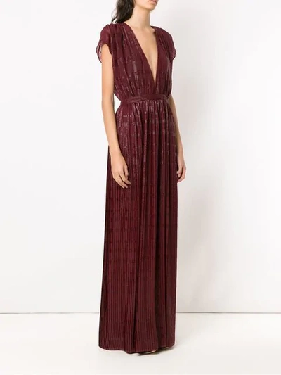 Shop À La Garçonne Pleated Long Dress In Red