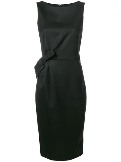 Shop P.a.r.o.s.h Sleeveless Fitted Midi Dress In Black
