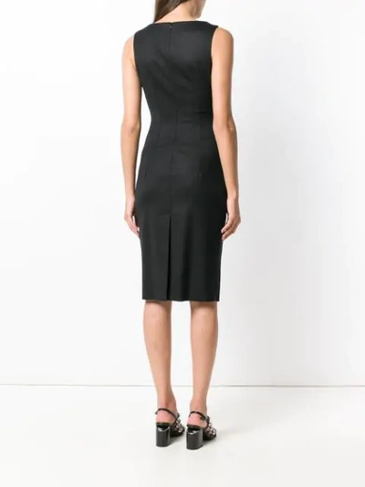 Shop P.a.r.o.s.h Sleeveless Fitted Midi Dress In Black