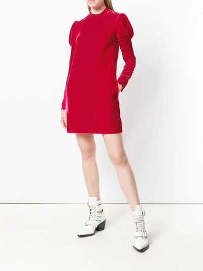 Shop Philosophy Di Lorenzo Serafini Puff Sleeve Dress In Red