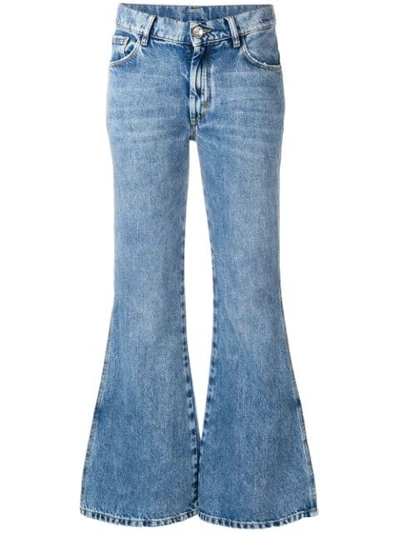 Shop Maison Margiela Cropped Flared Jeans In Blue