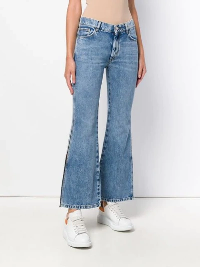 Shop Maison Margiela Cropped Flared Jeans In Blue