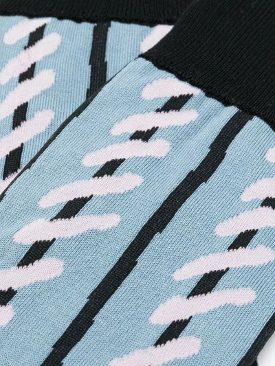 Shop Marni Striped Knit Socks In Blue