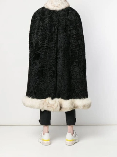 Pre-owned A.n.g.e.l.o. Vintage Cult Two-tone Fur Cape In Black