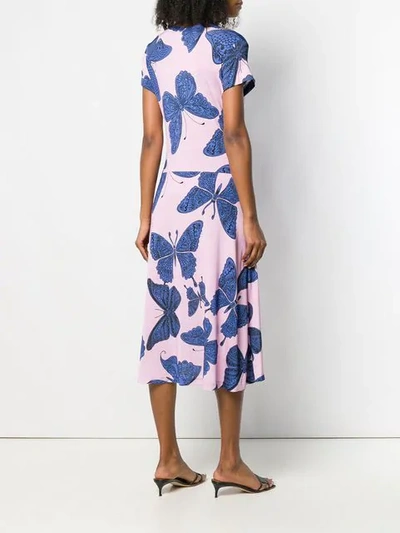 Shop Ultràchic Butterfly Print Wrap Dress In Pink