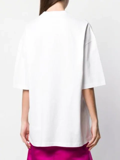 Shop Balenciaga Oversized Bb Logo T-shirt In White