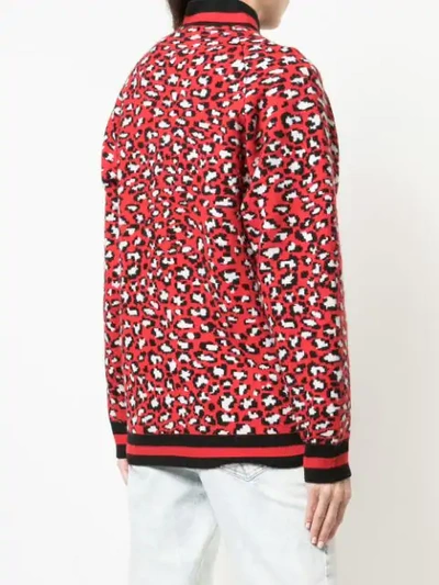 Shop Robert Rodriguez Constance Leopard Sweater In Red
