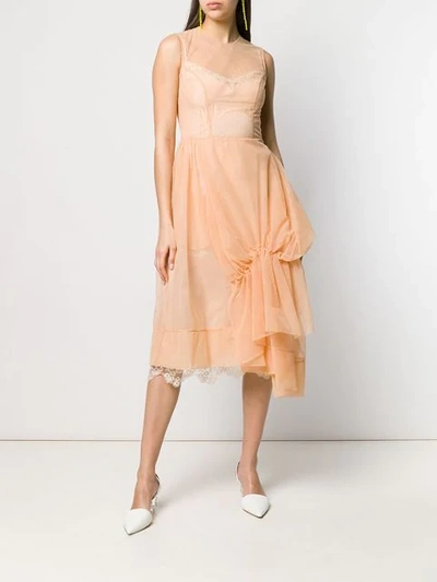 Shop Simone Rocha Gathered Tulle Dress In Neutrals