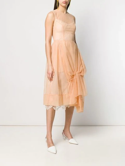 Shop Simone Rocha Gathered Tulle Dress In Neutrals