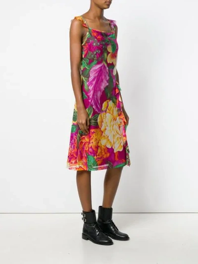 Pre-owned Kenzo Floral Print Dress In Pink