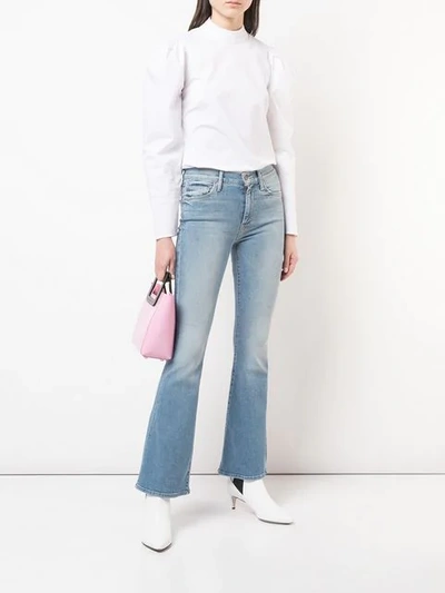 Shop Mother The Weekender Flared Jeans In Blue