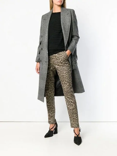 Shop Max Mara Skinny Leopard Print Trousers In Brown