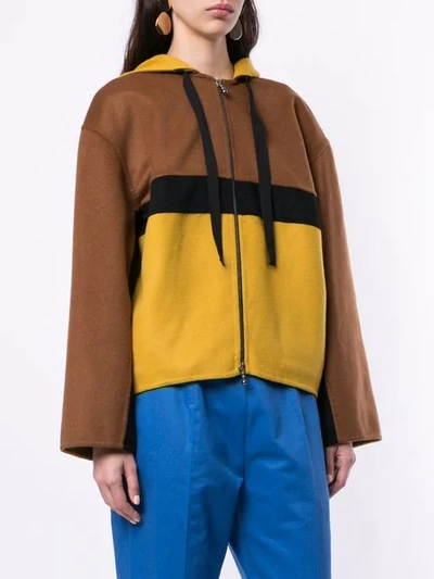 Shop Marni Oversized Hooded Jacket In Brown