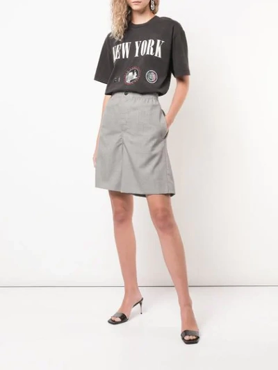 ALEXANDER WANG HIGH RISE WIDE SHORTS - 灰色