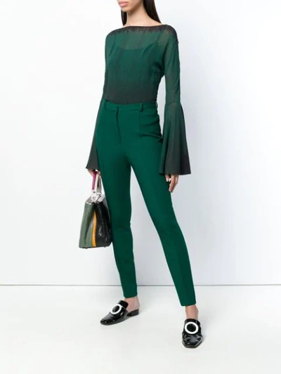 Shop Lanvin Classic Skinny Trousers In 46 Green