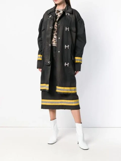 Shop Calvin Klein 205w39nyc Fireman Coat In Black