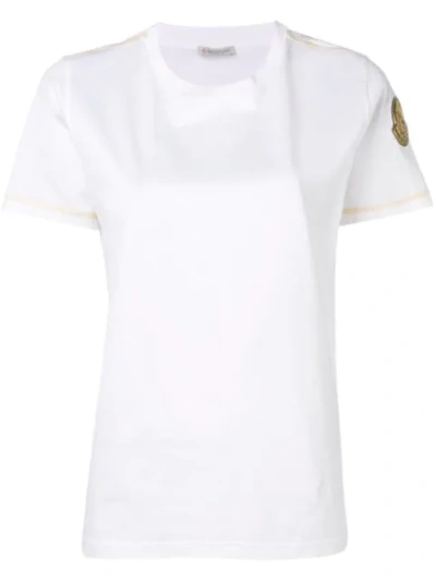 Shop Moncler Gold Trim T-shirt In White