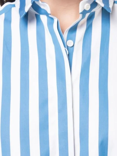 Shop Akris Punto Button Detailed Striped Blouse In Blue