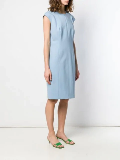 Shop Akris Punto Fitted Midi Dress In Blue
