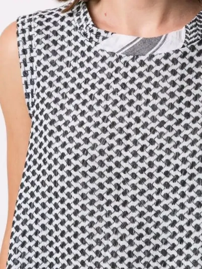 Shop Cecilie Copenhagen Patterned Sleeveless Tank Top In Black