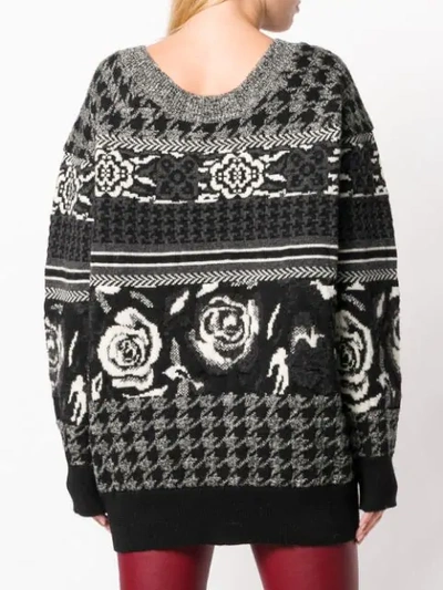 Shop Junya Watanabe Jacquard Knit Sweater In Black